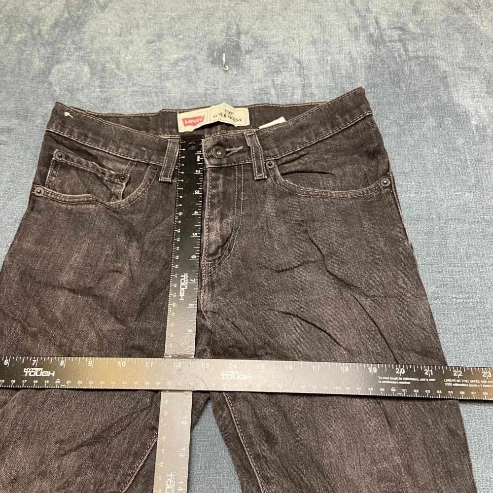VTG Levi's 510 Jeans Boys 16 Reg 28x28 Black Denim Cotton Stretch Super Skinny